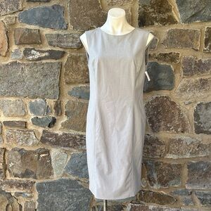 NWT Hugo Boss Light Gray Sleeveless Sheath Dress Size 14